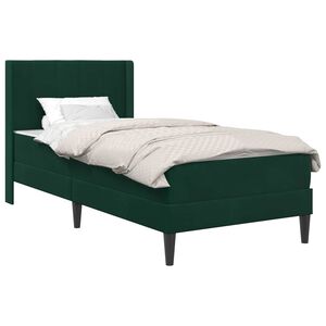 vidaXL Cadre de lit avec matelas Vert fonc&eacute; 80 x 200 cm Velours