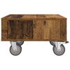 vidaXL Table d'appoint avec roues Bois ancien 50,5 x 50 x 30 cm