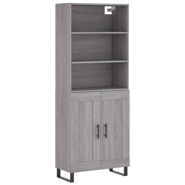 vidaXL Buffet haut Sonoma gris 69,5x34x180 cm Bois d'ing&eacute;nierie