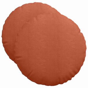 vidaXL Coussins de si&egrave;ge 2 pc Tissu en velours c&ocirc;tel&eacute; Rouge orange