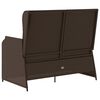 vidaXL Banc de jardin avec coussin Marron Poly rotin