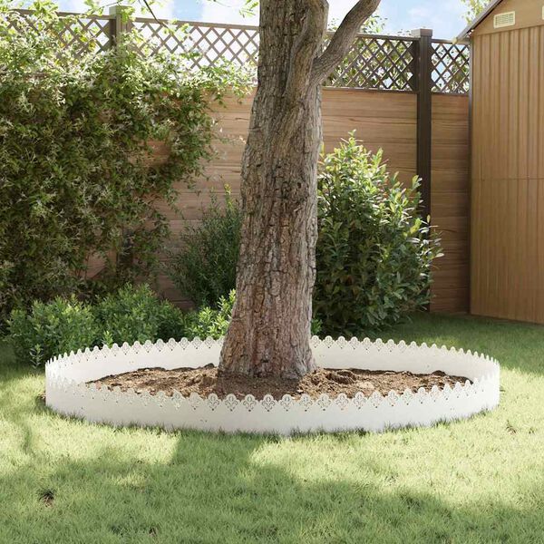 vidaXL Bordures de pelouse 10 pcs Blanc 103 x 0,05 x 22 cm Acier