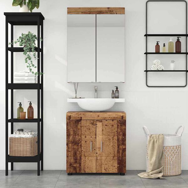 vidaXL Ensemble de mobilier de salle de bain TULUM Bois ancien