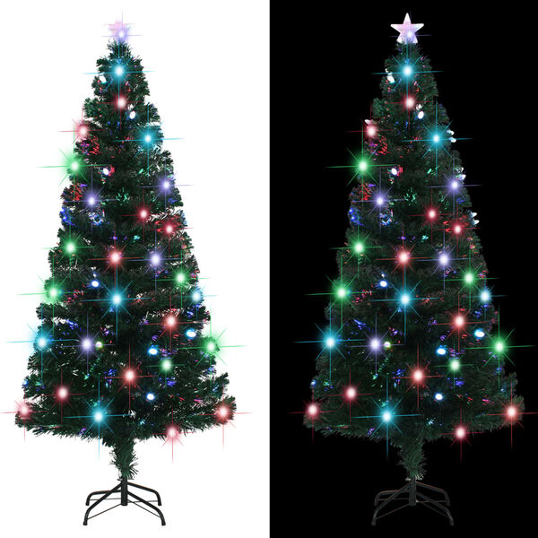 vidaXL Arbre de Noël pré-éclairé avec support et LED 180 cm fibre optique