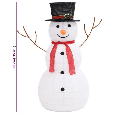 vidaXL Figurine de bonhomme de neige de Noël à LED Tissu 90 cm