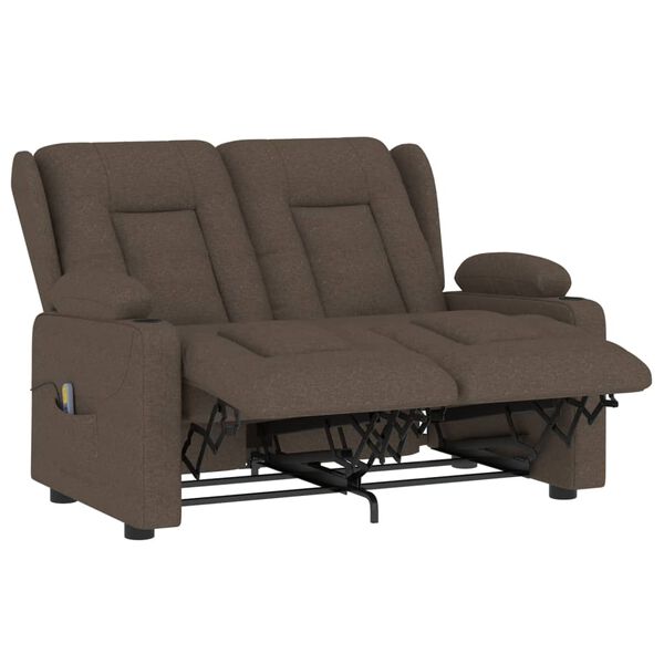 vidaXL Fauteuil de massage inclinable porte-gobelets 2 places taupe