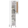vidaXL Buffet haut Blanc 34,5x34x180 cm Bois d'ing&eacute;nierie