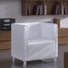 vidaXL Fauteuil cube blanc simili cuir