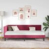 vidaXL Cadre de lit d'angle Rouge bordeaux 100 x 200 cm Velours
