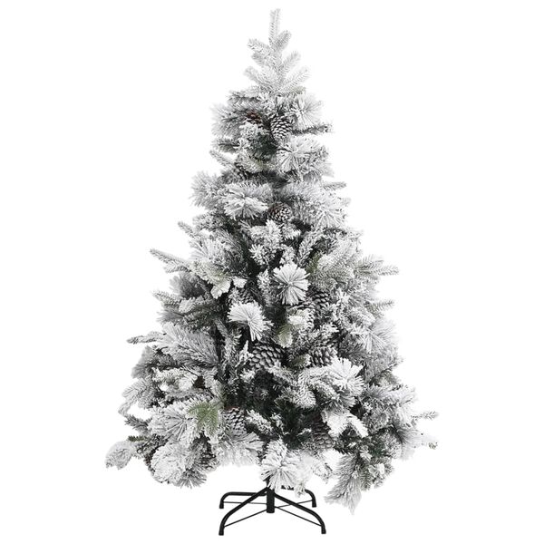 vidaXL Sapin de No&euml;l &agrave; flocons de neige et pommes de pin 150 cm PVC/PE