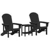 vidaXL Chaise de jardin 3 pcs Noir Poly&eacute;thyl&egrave;ne