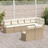 vidaXL Ensemble de canap&eacute; de jardin 8 pcs Beige et blanc polyrotin