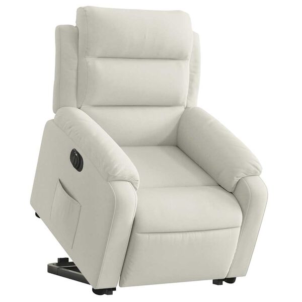 vidaXL Fauteuil inclinable &eacute;lectrique cr&egrave;me velours