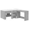 vidaXL Lit haut pour enfants avec bureau 2 pc Sonoma gris