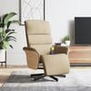 vidaXL Fauteuil inclinable de massage avec repose-pieds cr&egrave;me tissu