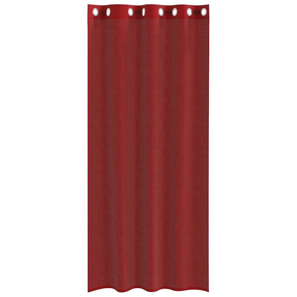 vidaXL Rideaux en voile avec œillets 2 pcs rouge bordeaux