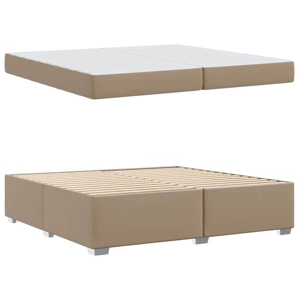 vidaXL Cadre de lit avec matelas Cappuccino 200 x 200 cm tissu
