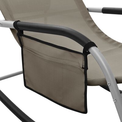 vidaXL Chaise longue textilène taupe et gris
