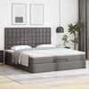 VidaXL Cadre de lit ottoman avec matelas gris 200x200 cm similicuir