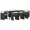 vidaXL Ensemble de salle &agrave; manger pour jardin 9 pc Noir polyrotin