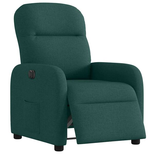 vidaXL Fauteuil inclinable &eacute;lectrique Vert fonc&eacute; Tissu