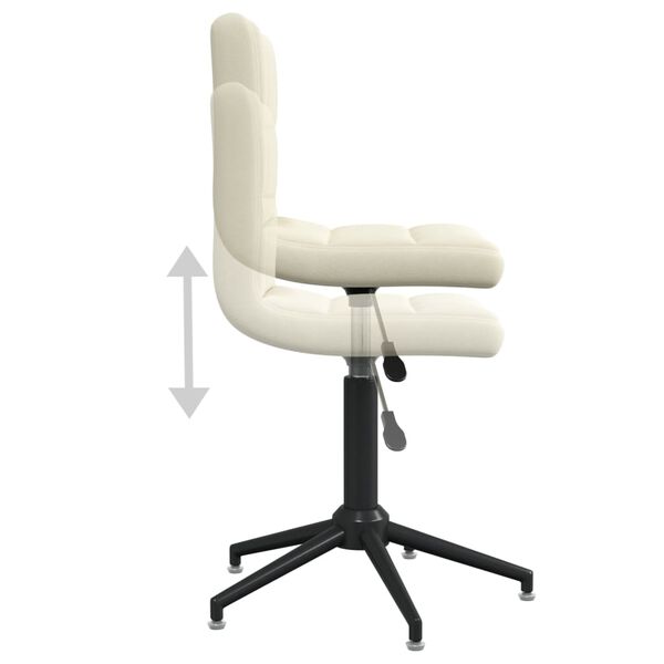 vidaXL Chaise pivotante de salle &agrave; manger Cr&egrave;me Velours