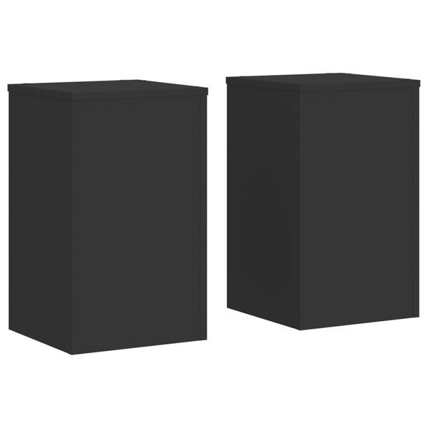 vidaXL Supports pour plantes 2 pcs noir 30x30x50 cm bois d'ing&eacute;nierie