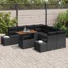 vidaXL Ensemble de canap&eacute; de jardin 9 pcs Noir Poly rotin