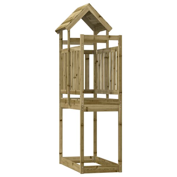 vidaXL Tour de jeu Marron 52,5 x 110,5 x 214 cm Bois solide impr&eacute;gn&eacute;
