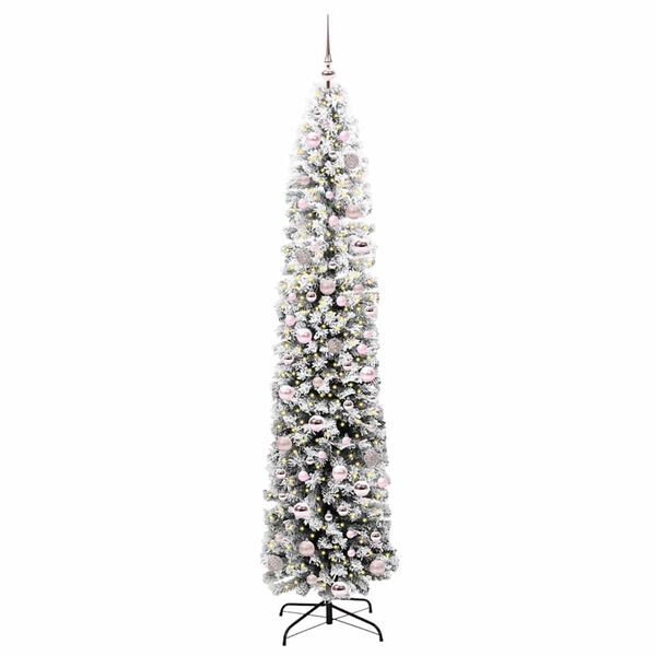 vidaXL Sapin de Noël artificiel Vert 210 cm PVC et acier et plastique
