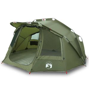 vidaXL Tente de p&ecirc;che 5 personnes vert olive imperm&eacute;able