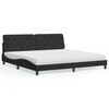 vidaXL Lit avec matelas noir 200x200 cm velours