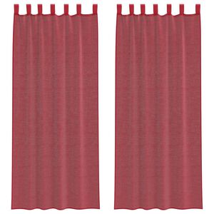 vidaXL Rideaux en voile avec boucles 2 pcs rouge bordeaux 140x260 cm