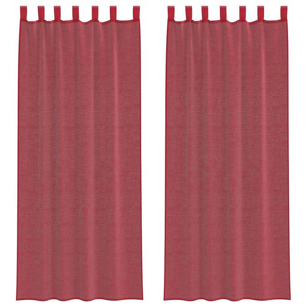 vidaXL Rideaux en voile avec boucles 2 pcs rouge bordeaux 140x260 cm