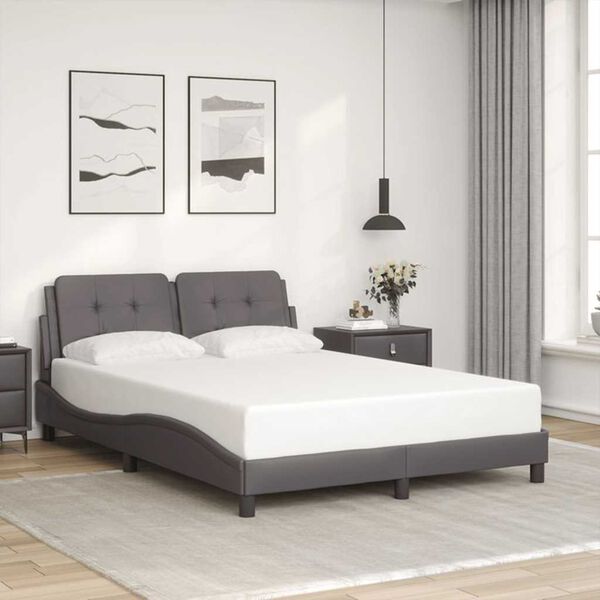 vidaXL Cadre de lit sans matelas Zadar gris 120x200 cm similicuir