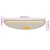 vidaXL Tapis d'escalier 15 pièces 56 x 17 x 3 cm Crème Demi-rond