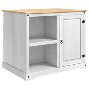 vidaXL Ensemble Cuisine &Icirc;lot 2 pc Blanc et Cire de Miel Pin massif
