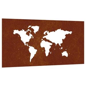 vidaXL D&eacute;coration murale jardin 105x55 cm design de carte du monde