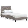 vidaXL Lit avec matelas taupe 90x200 cm tissu