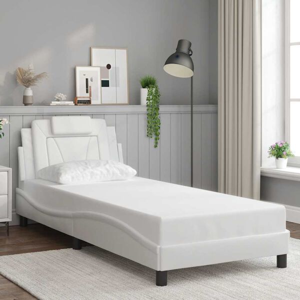 vidaXL Cadre de lit Viana sans matelas blanc 80x200 cm similicuir
