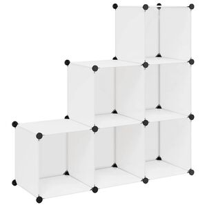 vidaXL Organisateur de rangement cube avec 6 compartiments Blanc