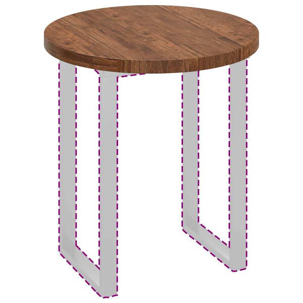 vidaXL Plateau de table Marron foncé Ø 70 x 4 cm Chêne massif