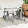 vidaXL Ensemble de bar de jardin 4 pcs Gris clair HDPE
