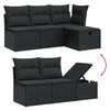 vidaXL Salon de jardin 6 pcs avec coussins noir r&eacute;sine tress&eacute;e