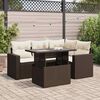 vidaXL Salon de jardin avec coussins 5 pcs marron résine tressée