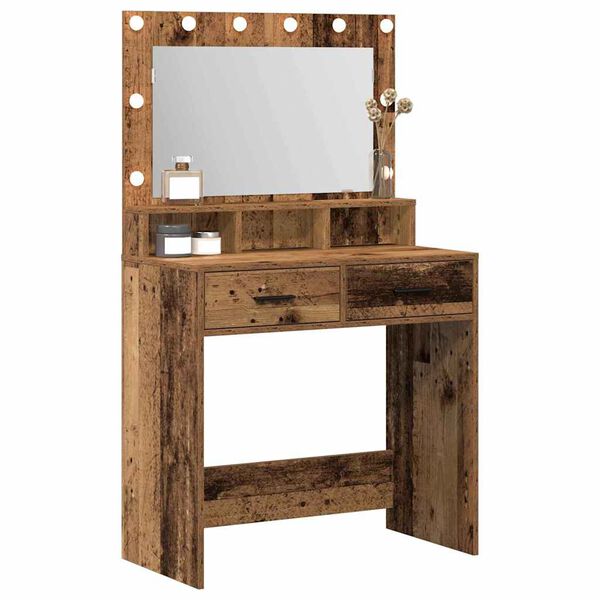 vidaXL Table de Toilette avec tiroir Bois ancien 79 x 41 x 135 cm