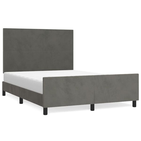 vidaXL Cadre de lit sans matelas gris fonc&eacute; 140x200 cm velours