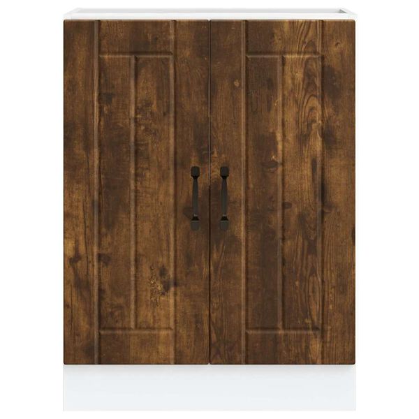 vidaXL Meuble de base de lavabo Lucca chêne fumé bois d'ingénierie