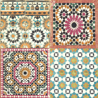 DUTCH WALLCOVERINGS Papier peint Carreaux marocains Multicolore