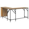 vidaXL Bureau Ch&ecirc;ne artisanal 141 x 141 x 75 cm Bois d'ing&eacute;nierie